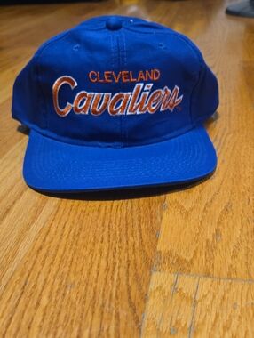 Vtg Sports Specialties Cleveland Cavaliers Twill Script Snapback Hat Cap Nba.